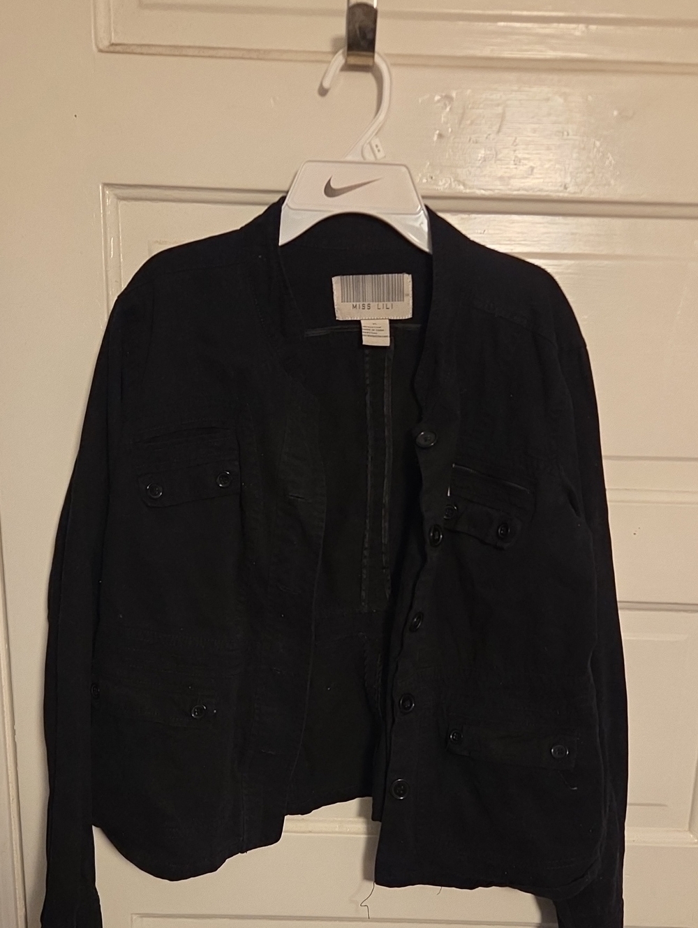 Miss Lili Black Military-Style Field Jacket